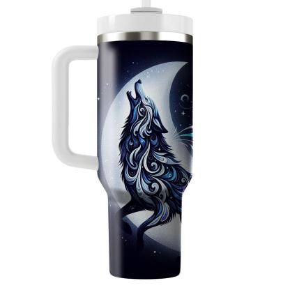 Cosmic Wolf Spirit  Travel Tumblers