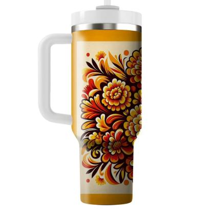 Amber Marigold Festival  Tumbler Cups