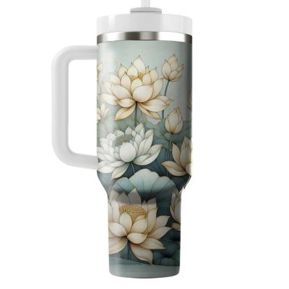 Golden Lotus Pond  Tumbler Cups