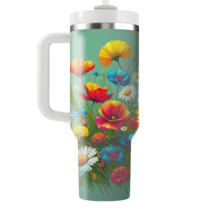 Charming Wildflower Meadow  Tumblers With Lids