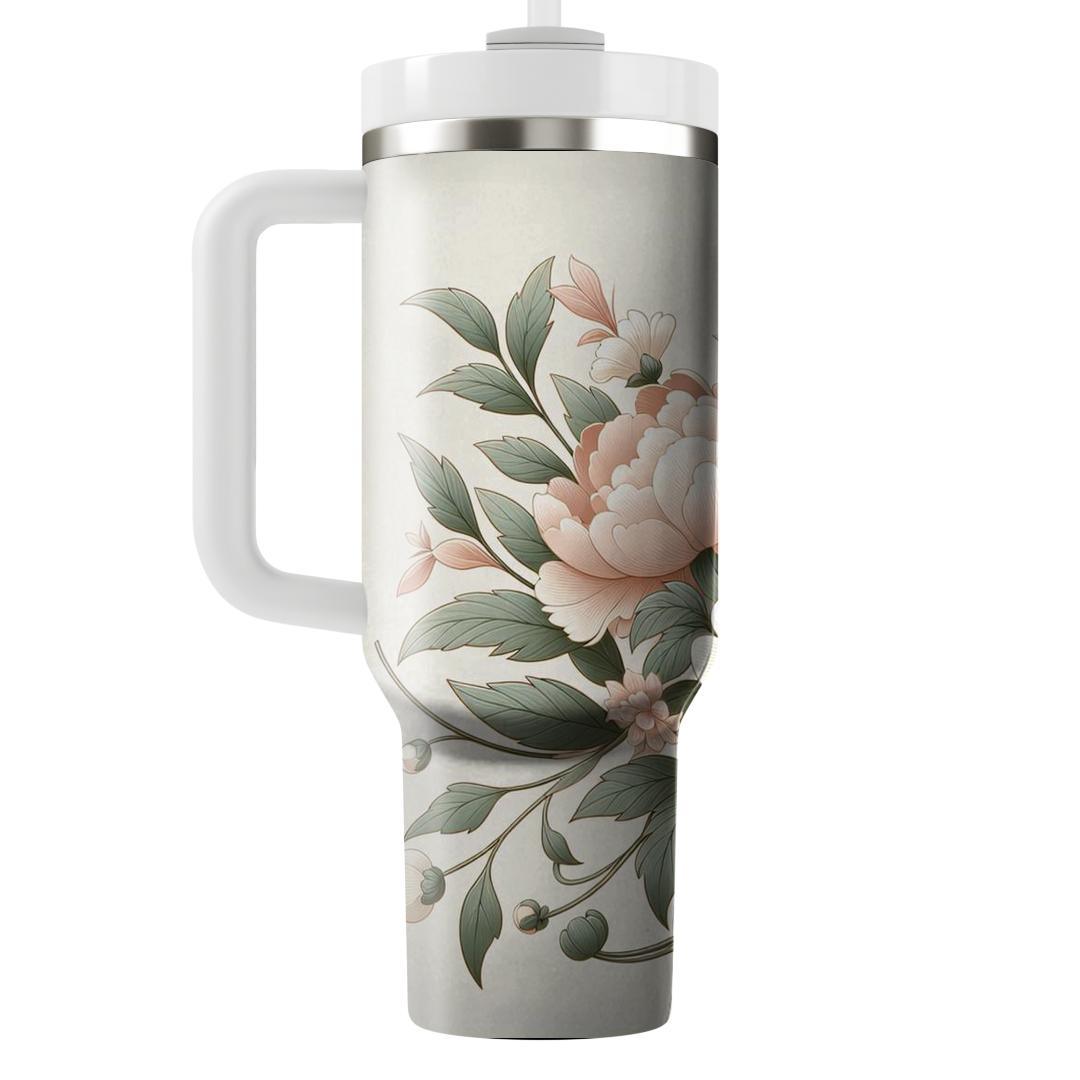 Blushing Peony Paradise  Unique Tumblers
