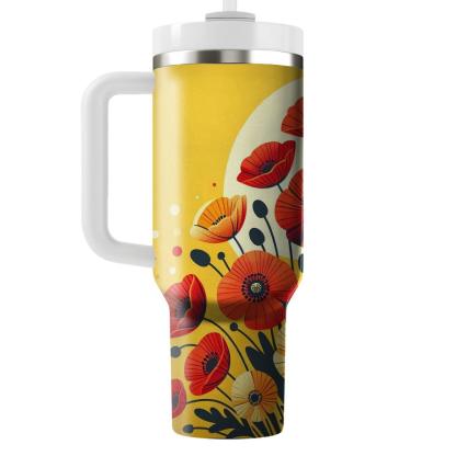 Playful Poppy Fields  Insulated Tumblers