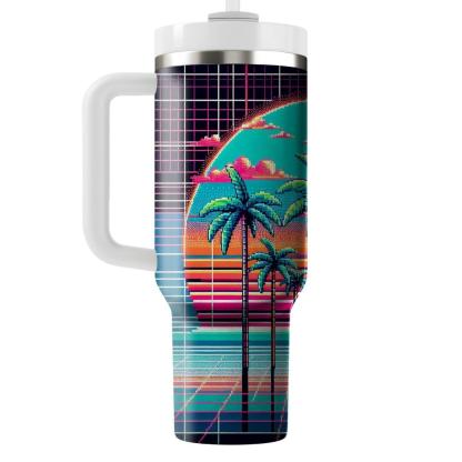 Pixel Perfect Paradise  Personalized Tumblers