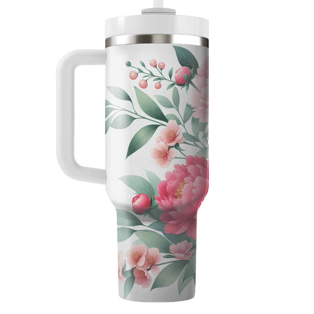Charming Peony Garden  Tumblers With Lids