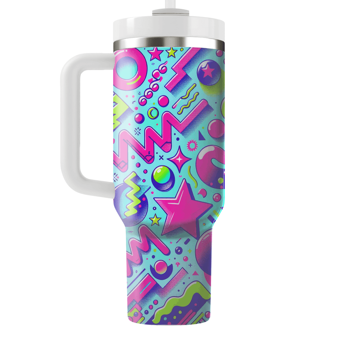 Quirky 80s Patterns Personalized Tumblers