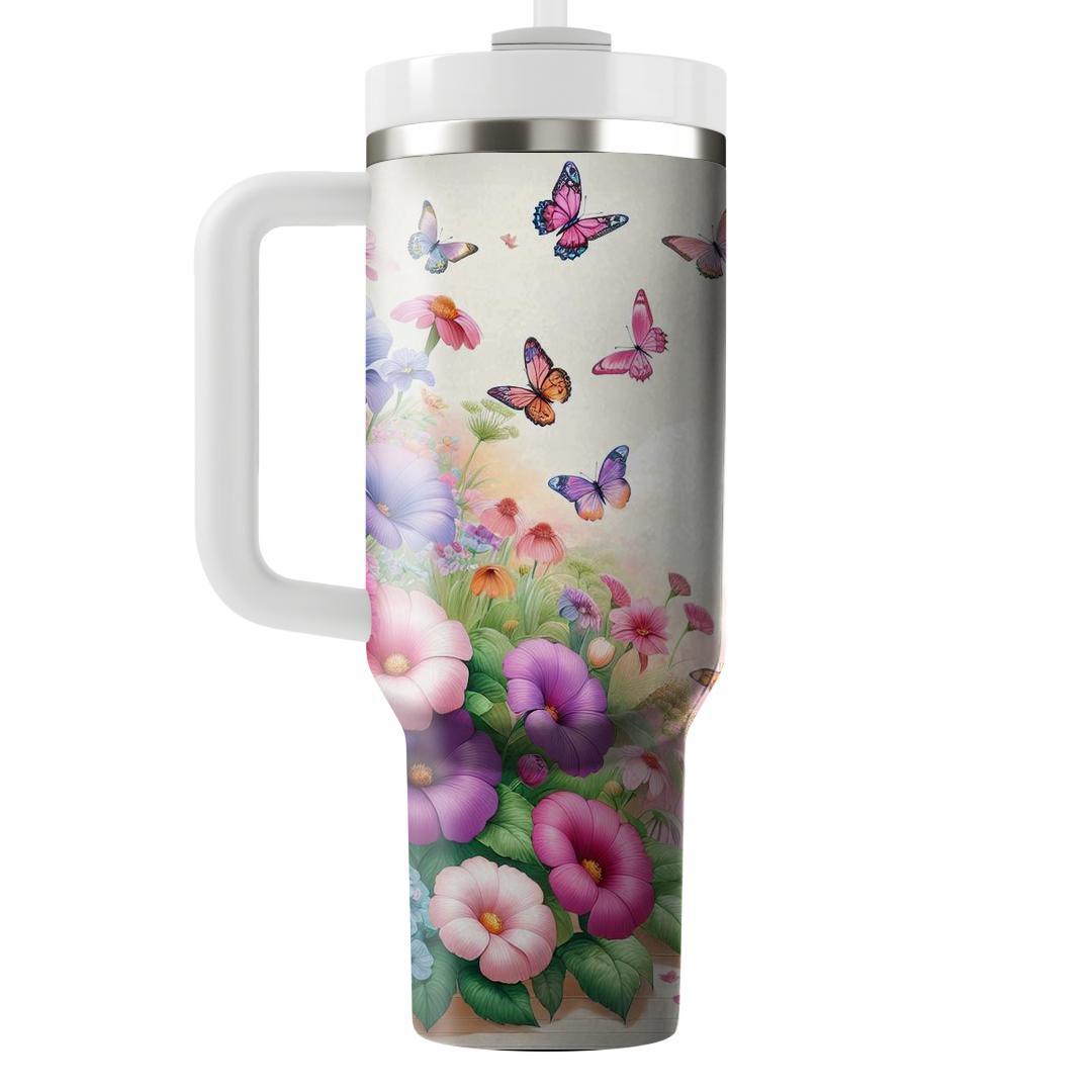 Spring Blooms & Butterflies  Travel Tumblers