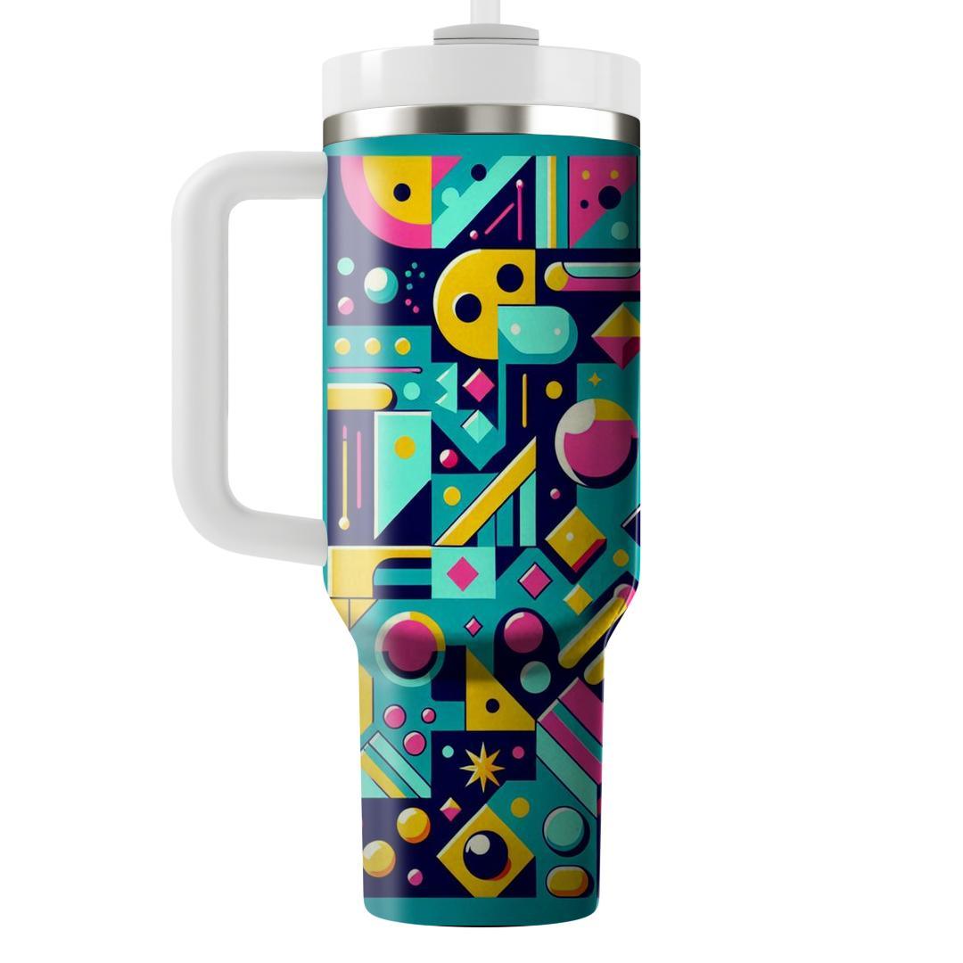 Playful Geometric Collage  Tumblers With Lids