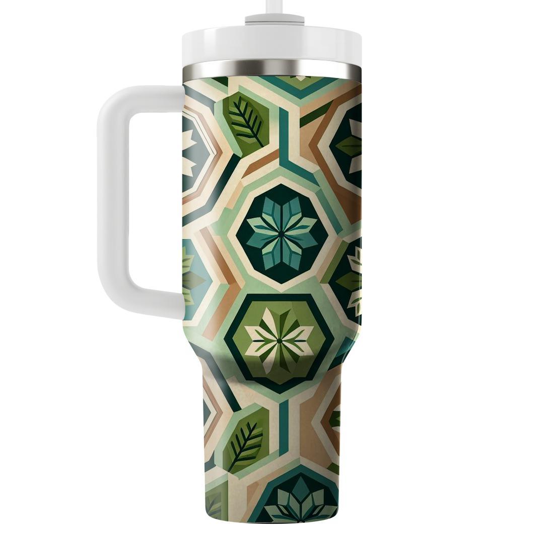 Hexagonal Leaf Mosaic  Tumblers For Gifts