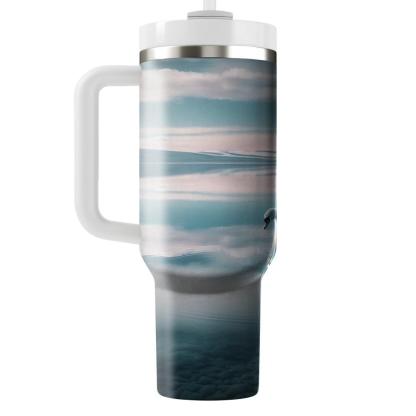 Tranquil Swan Reflection  Travel Tumblers