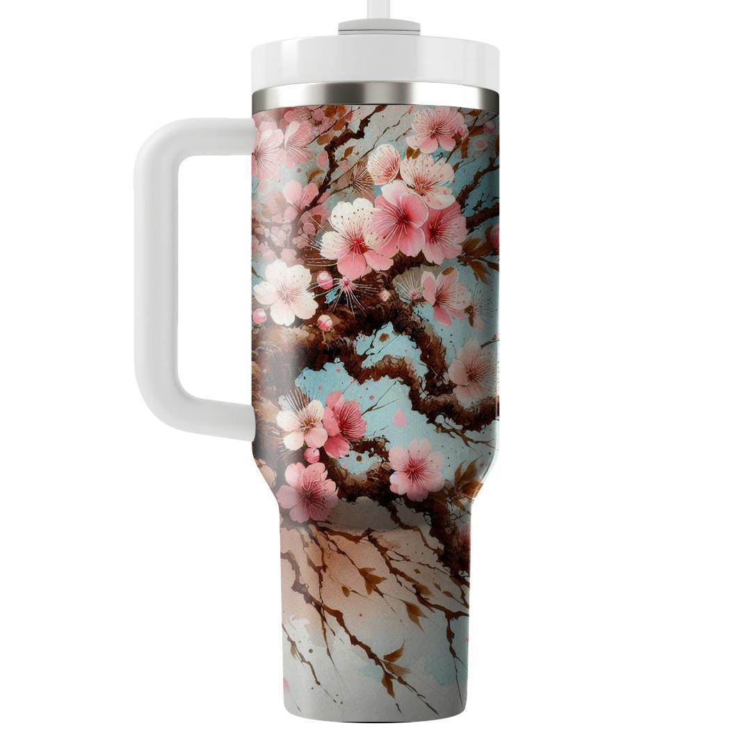 Spring Cherry Blossom Whimsy  Tumbler Cups