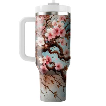 Spring Cherry Blossom Whimsy  Tumbler Cups