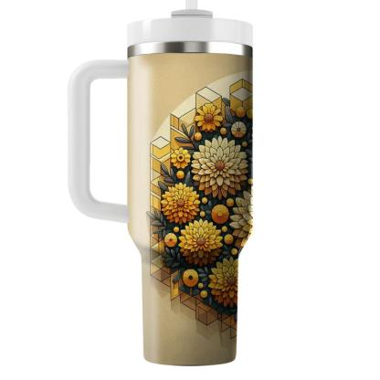 Sunny Marigold Mosaic  Insulated Tumblers