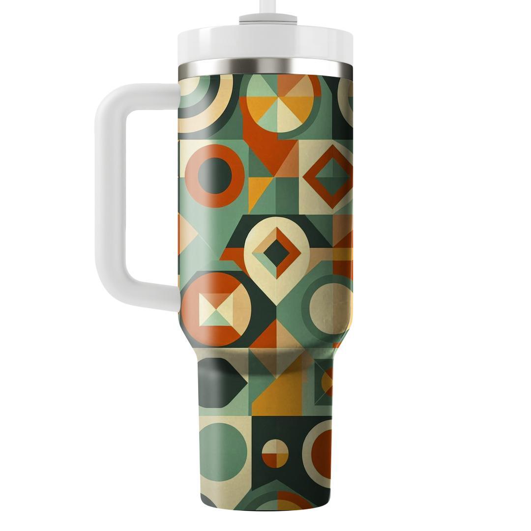 Retro Polygon Delight  Travel Tumblers