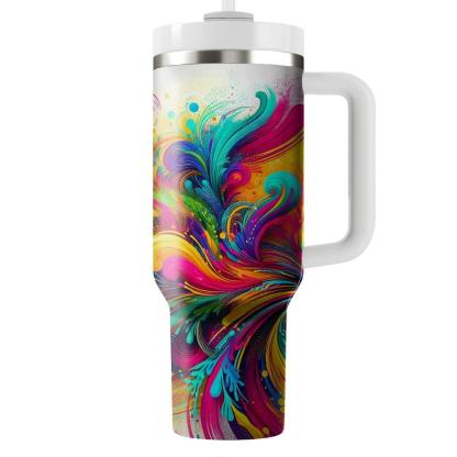 Vibrant Wishes - A Unique Holi  Tumbler Cups