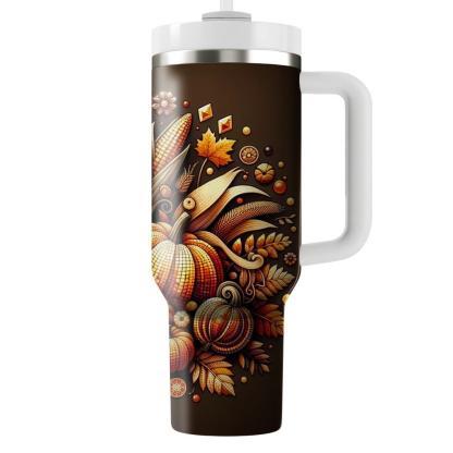 Mosaic Of Memories - Thanksgiving  Tumblers With Lids