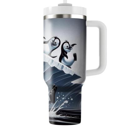 Playful Penguin Iceberg  Tumblers With Lids