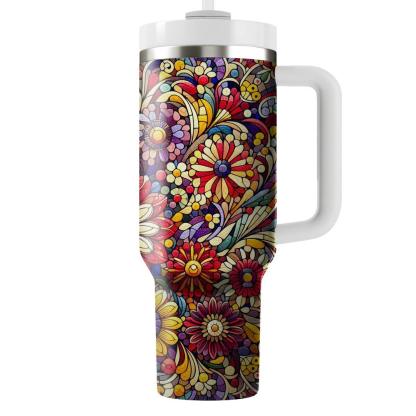 Charming Garden Mosaic  Travel Tumblers
