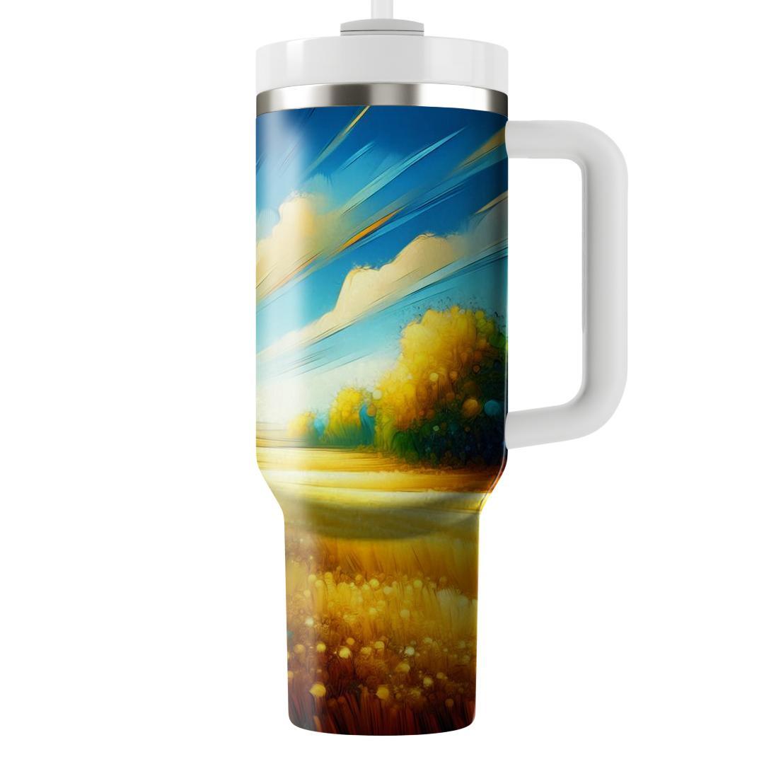 Golden Sunflower Rays  Unique Tumblers