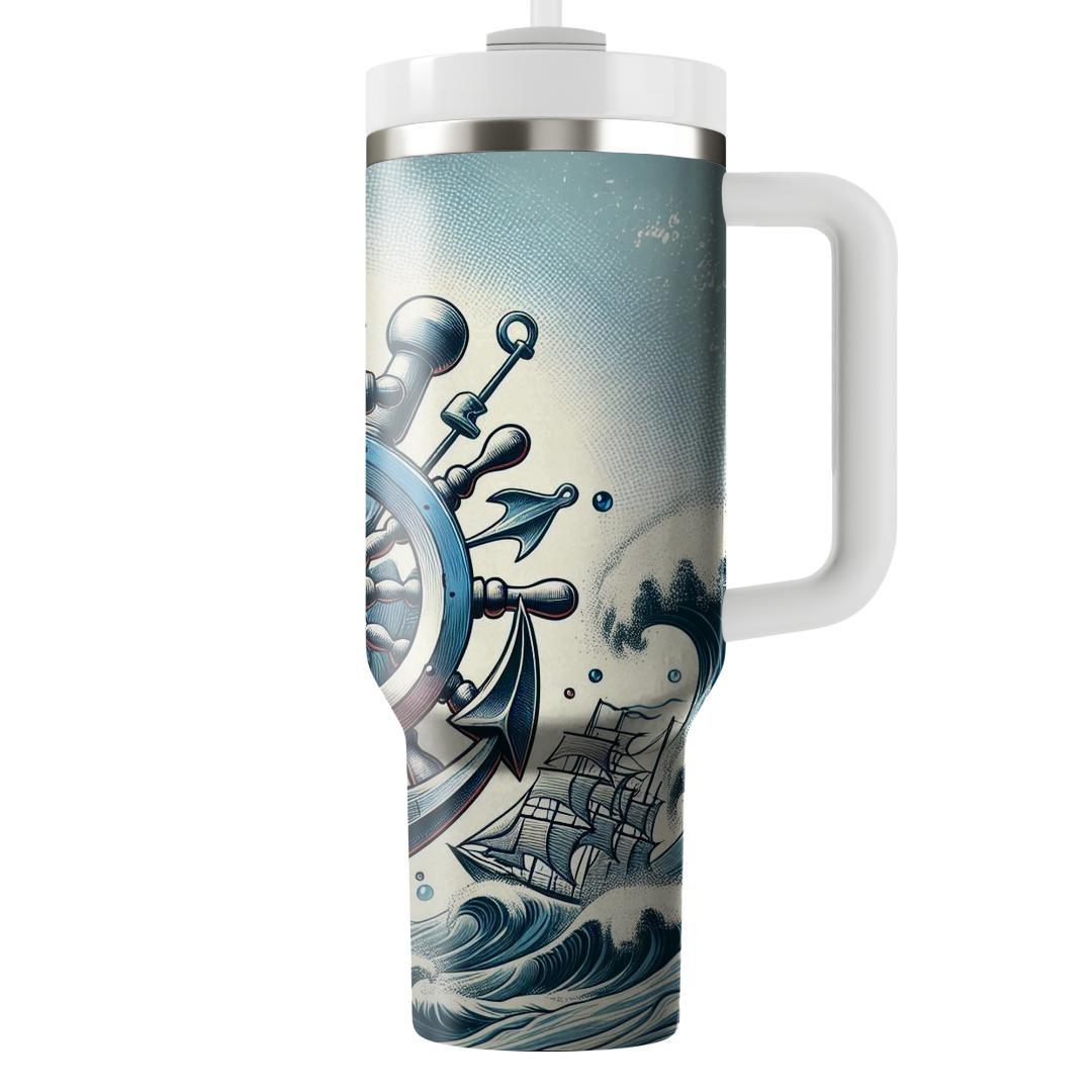 Summer Nautical Adventure Tumblers With Lids