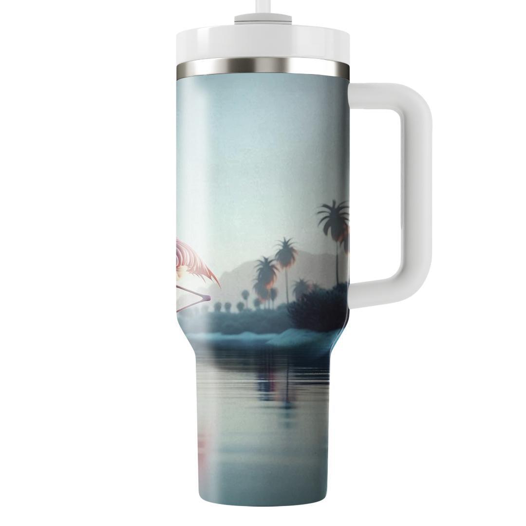 Elegant Flamingo Serenity  Travel Tumblers