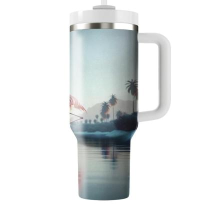 Elegant Flamingo Serenity  Travel Tumblers
