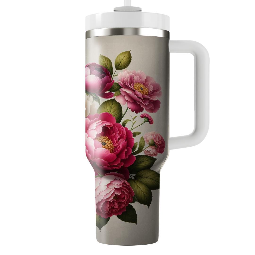 Charming Peony And Rose  Unique Tumblers