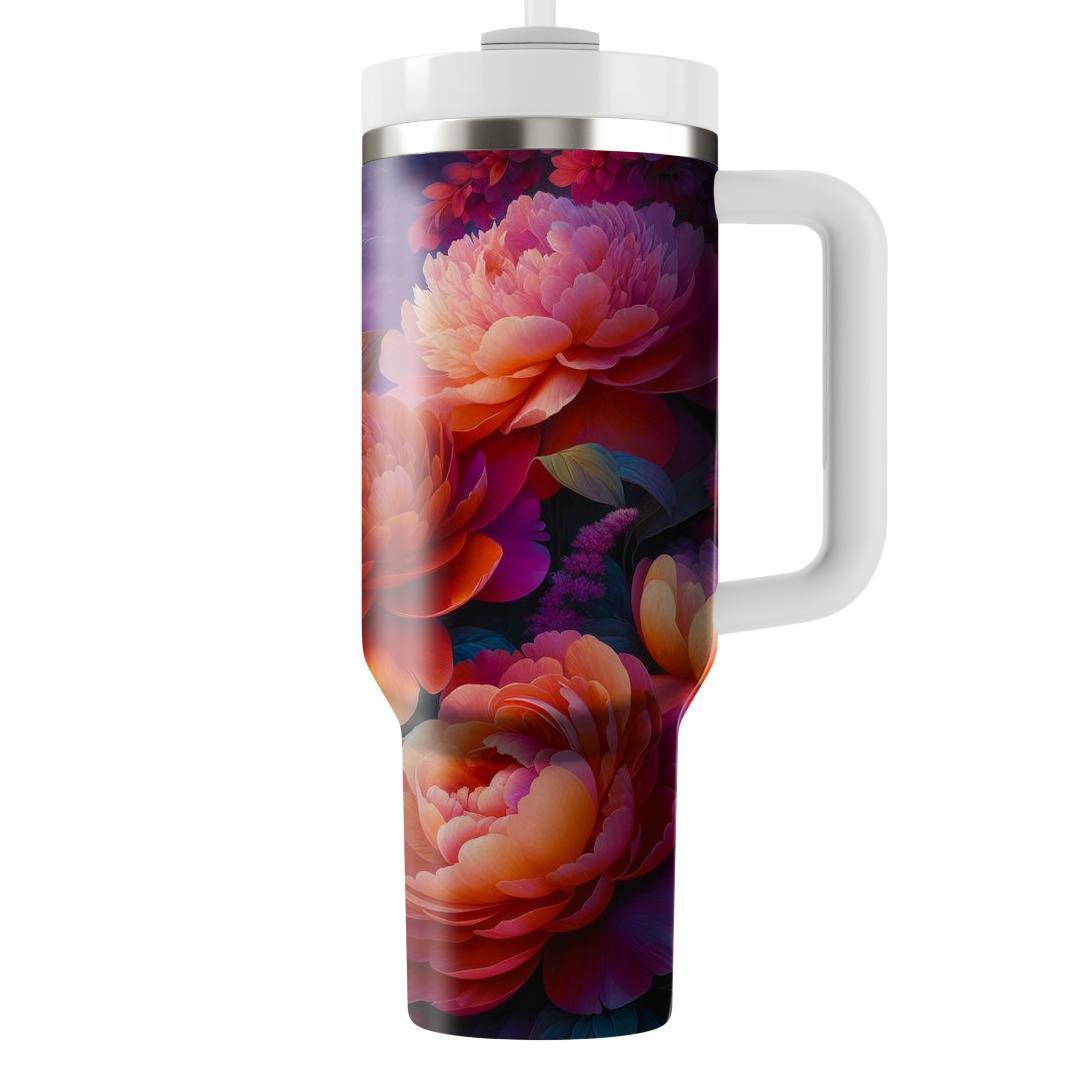 Sunset Peony Fantasy  Unique Tumblers