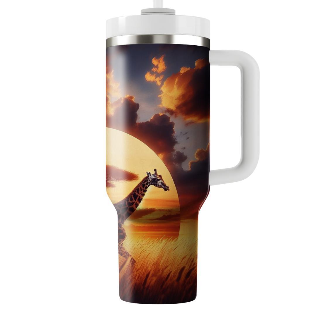 Sunset Safari Giraffe  Decorative Tumblers