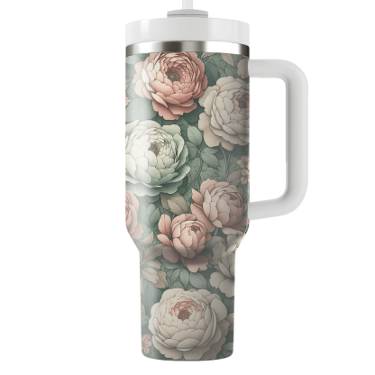 Vintage Floral Mosaic  Tumblers With Lids