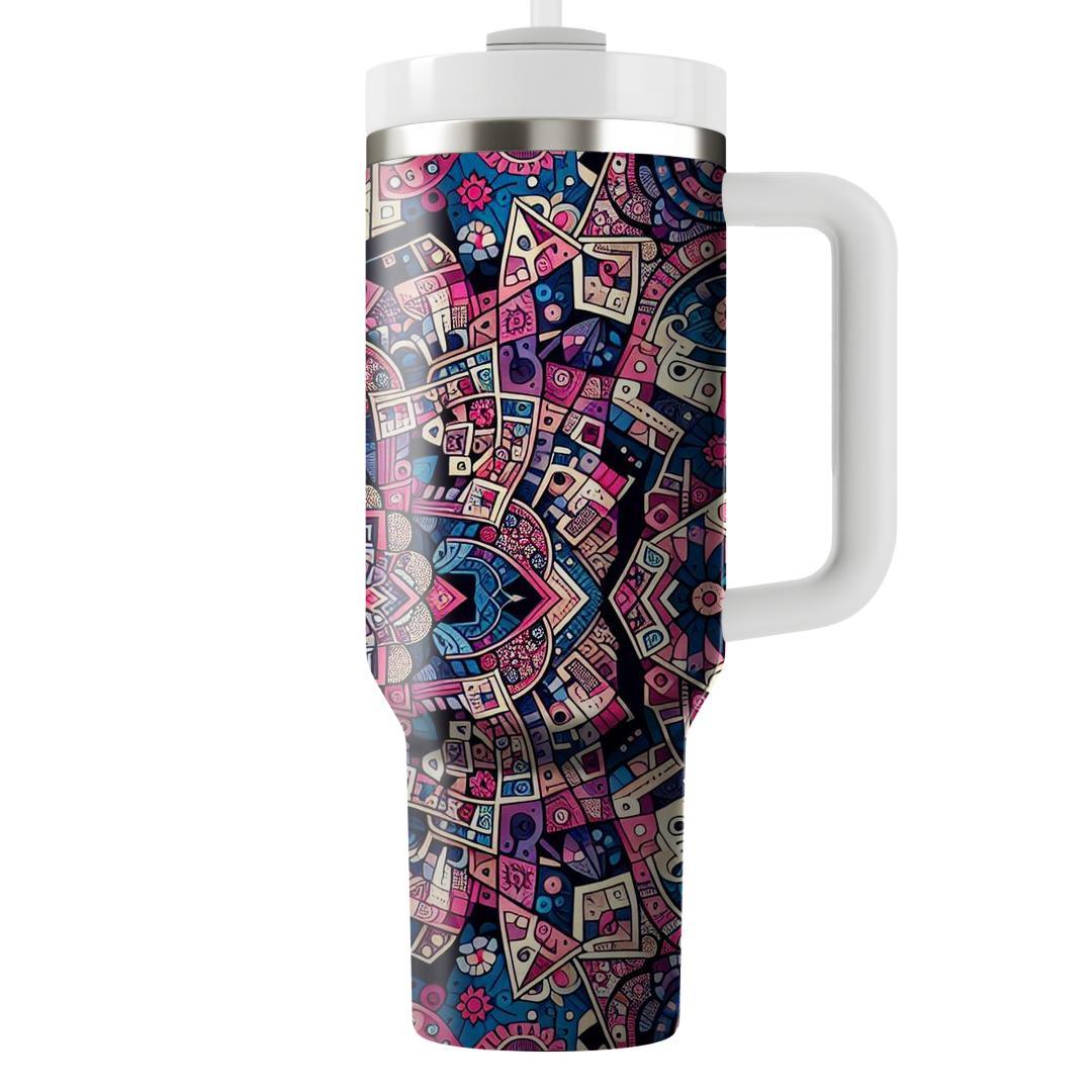Floral Kaleidoscope Delight  Decorative Tumblers