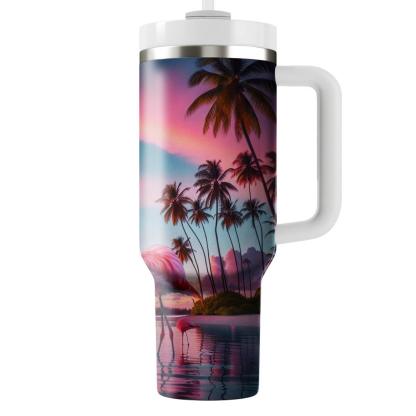 Chic Flamingo Oasis  Travel Tumblers