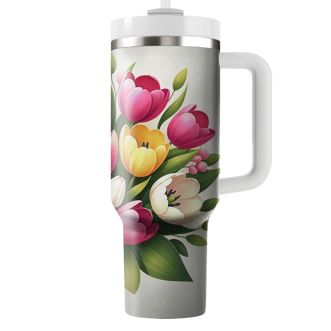 Exquisite Tulip Bouquet  Unique Tumblers