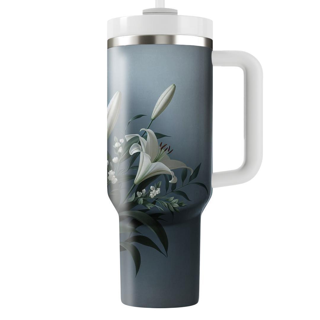 Serene White Lily  Insulated Tumblers