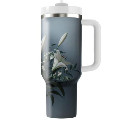 Serene White Lily  Insulated Tumblers