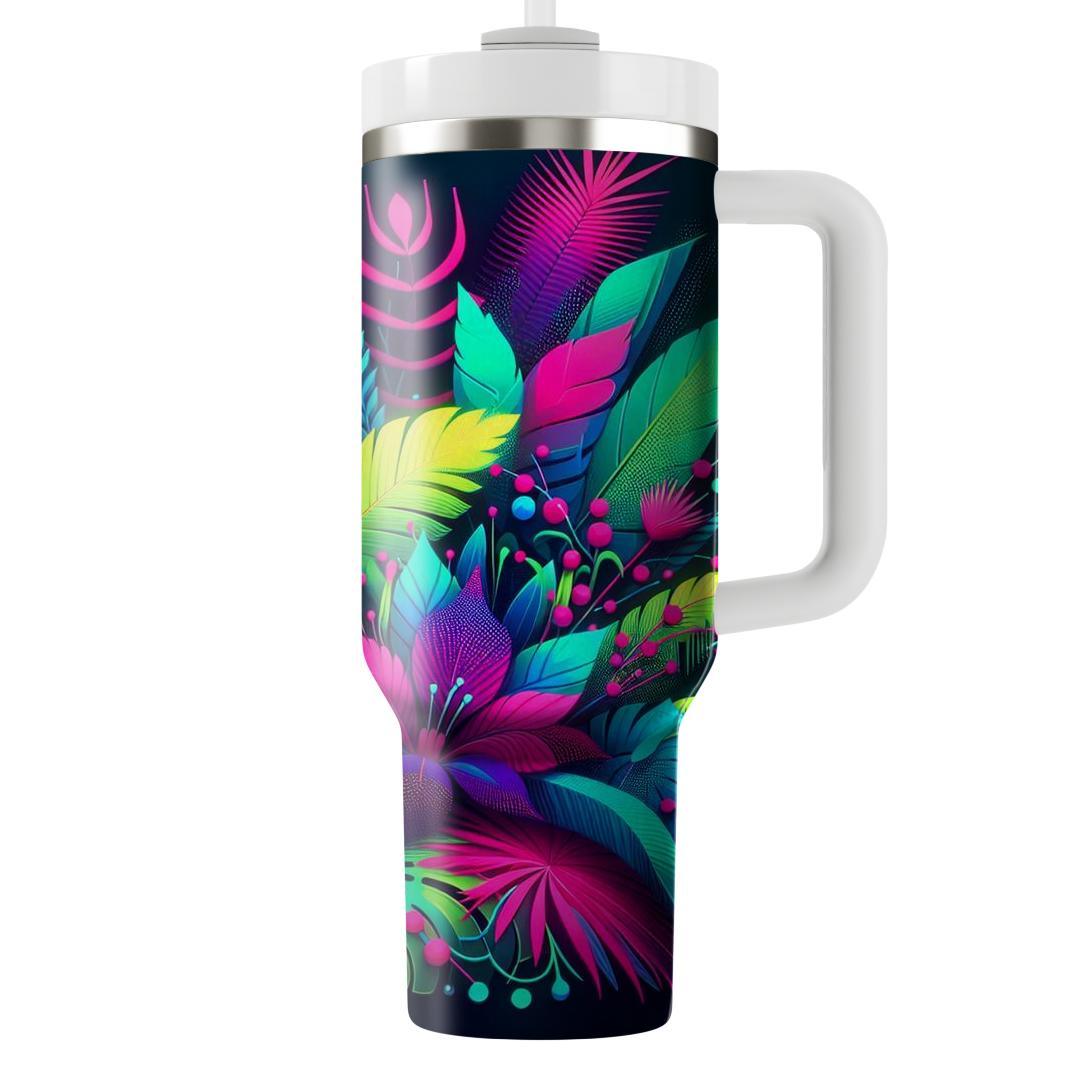 Electric 80s Jungle  Personalized Tumblers