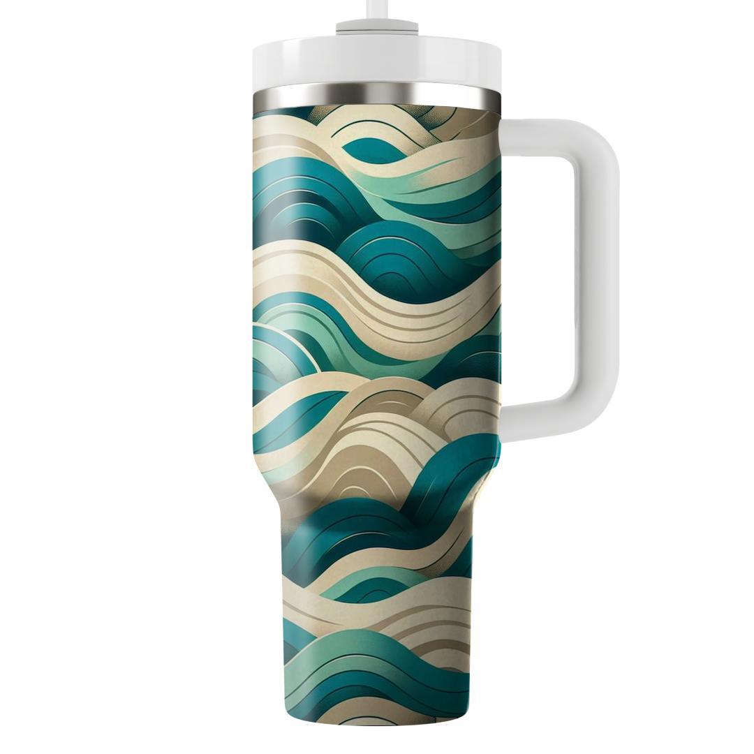Abstract Ocean Wave Motif  Custom Tumblers
