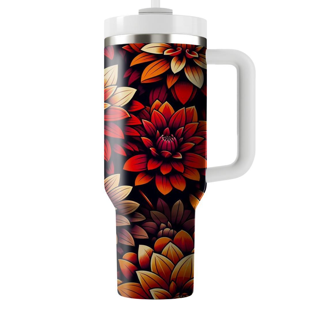 Ornate Dahlia Symphony  Unique Tumblers