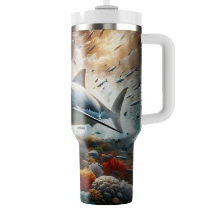 Fierce Shark Adventure  Travel Tumblers
