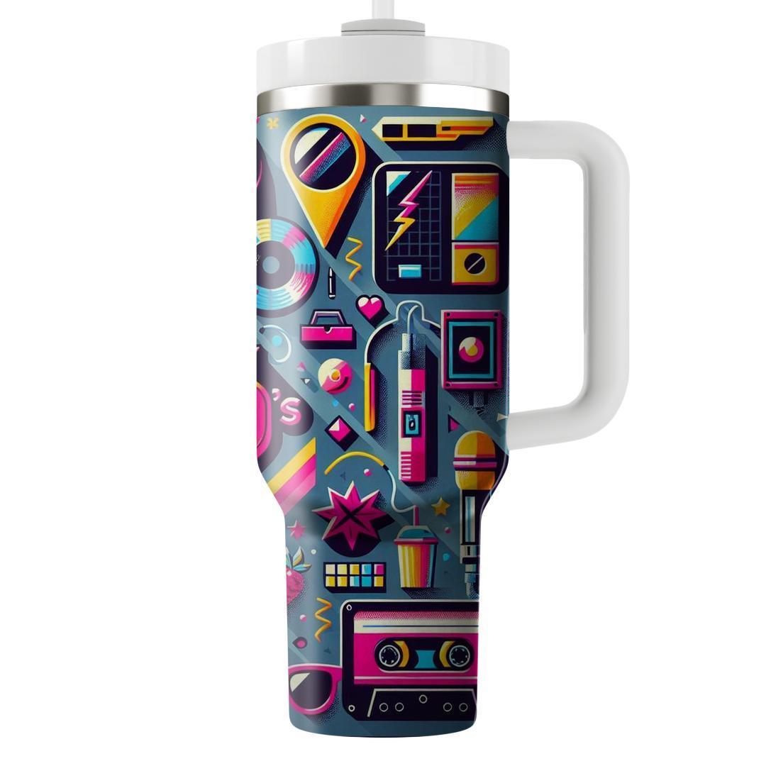 Electric 80s Collage  Personalized Tumblers