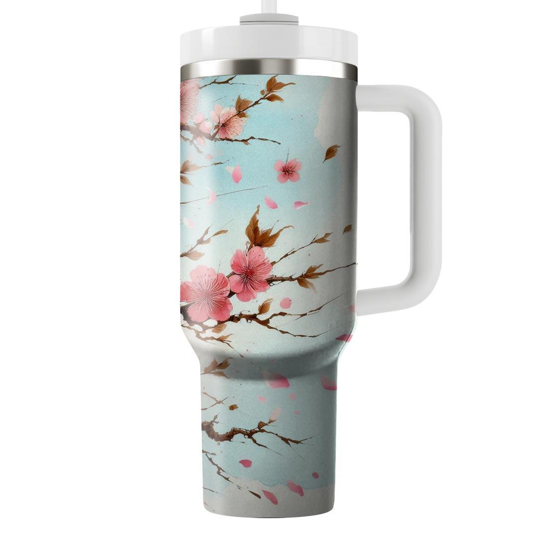 Spring Cherry Blossom Whimsy  Tumbler Cups