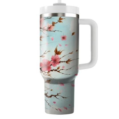 Spring Cherry Blossom Whimsy  Tumbler Cups