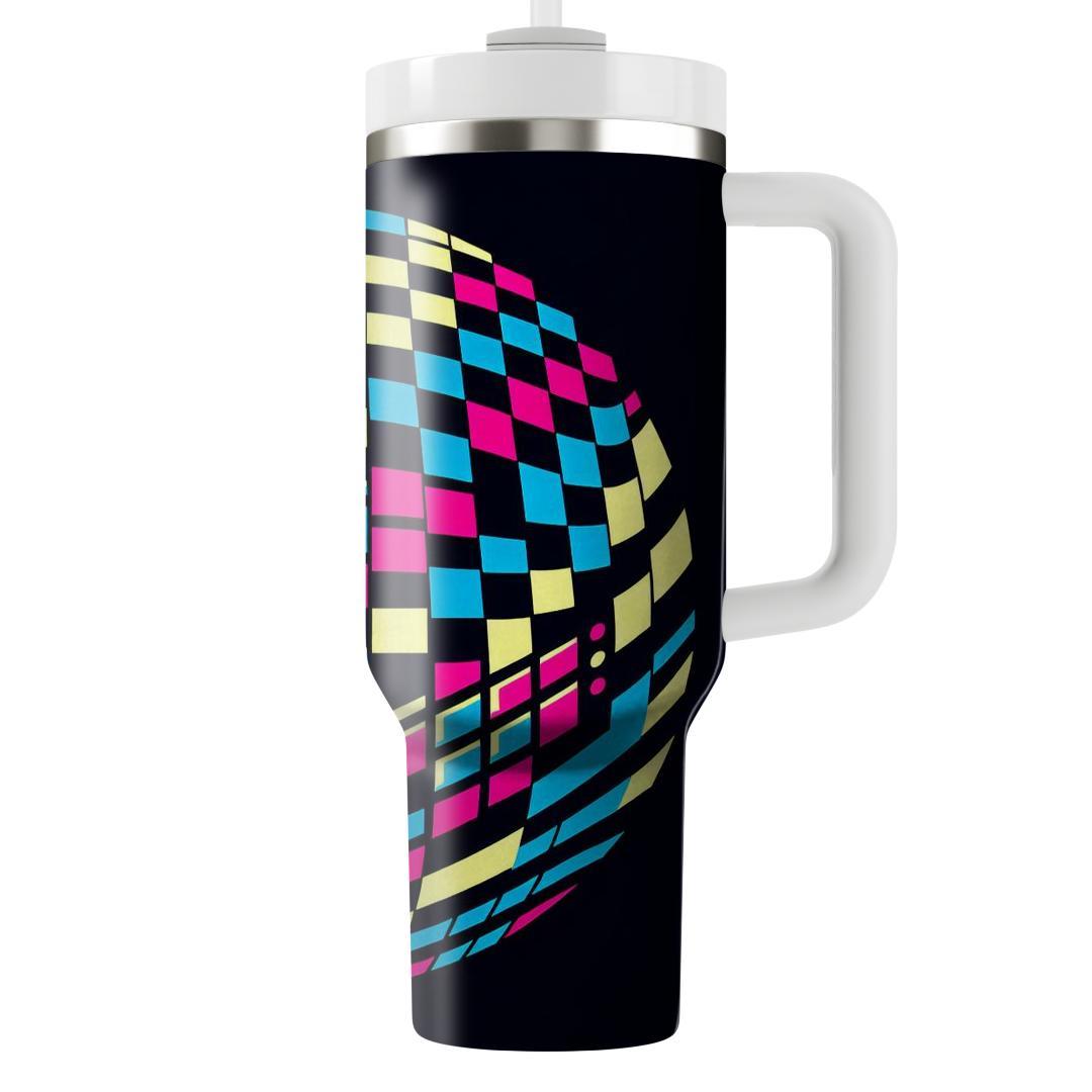 Retro Futuristic Checkerboard  Personalized Tumblers