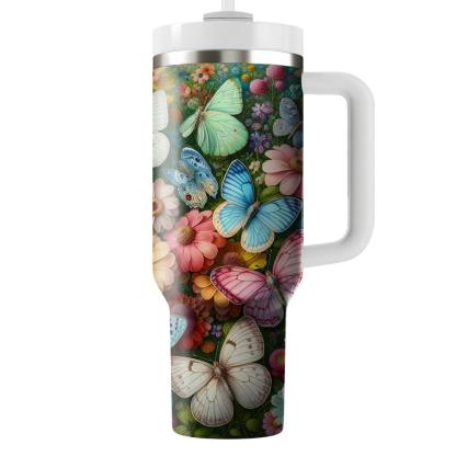 Floral Butterfly Ballet  Tumblers With Lids