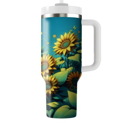 Summer Solstice Sunflower  Unique Tumblers