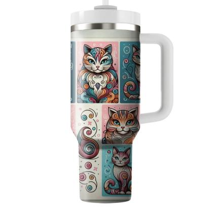 Whimsical Cat Portraits  Travel Tumblers