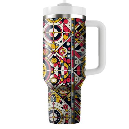 Circular Geometric Kaleidoscope  Tumblers With Lids