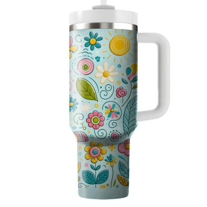 Spring Doodle Garden  Travel Tumblers