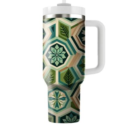 Hexagonal Leaf Mosaic  Tumblers For Gifts