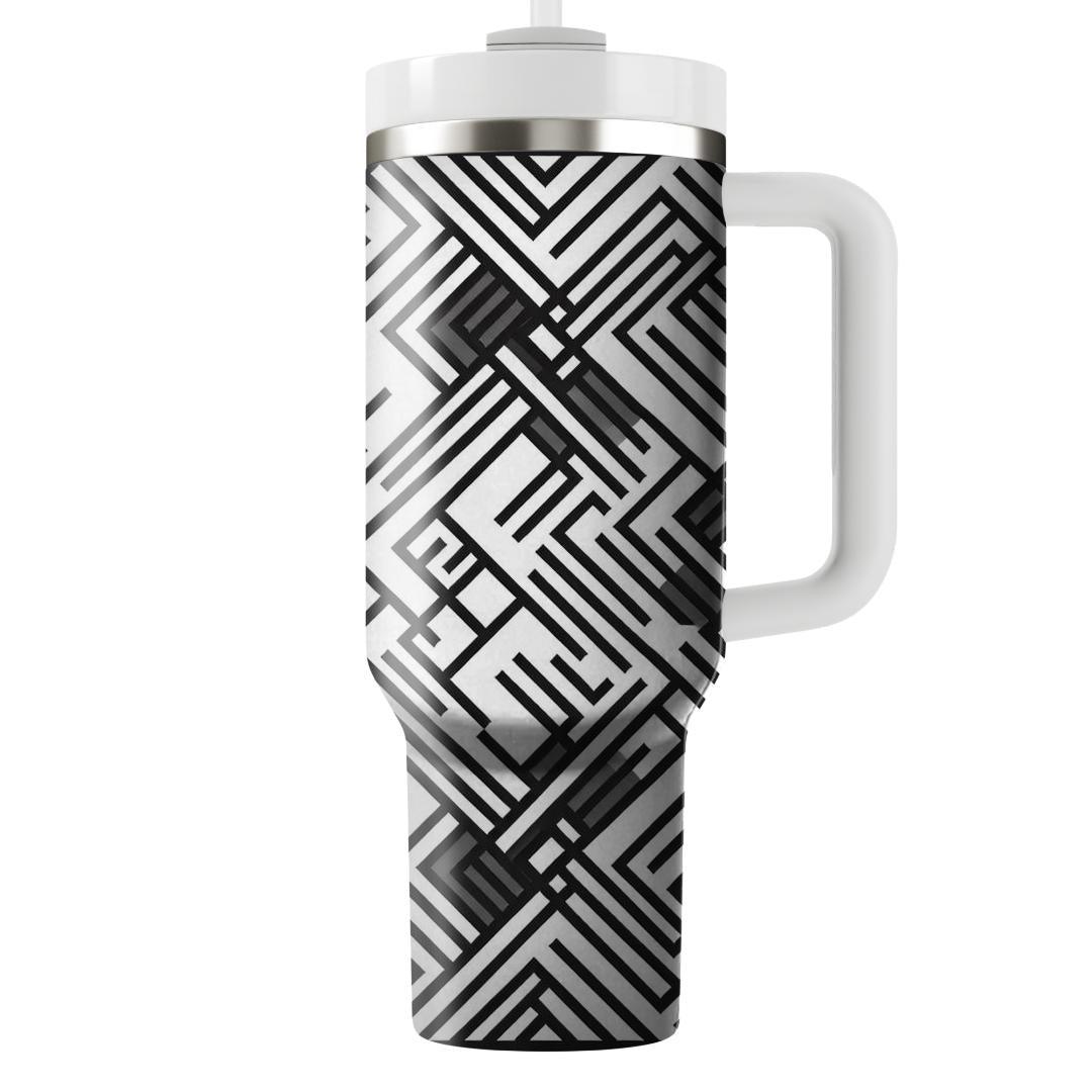 Monochrome Grid Lines  Custom Tumblers