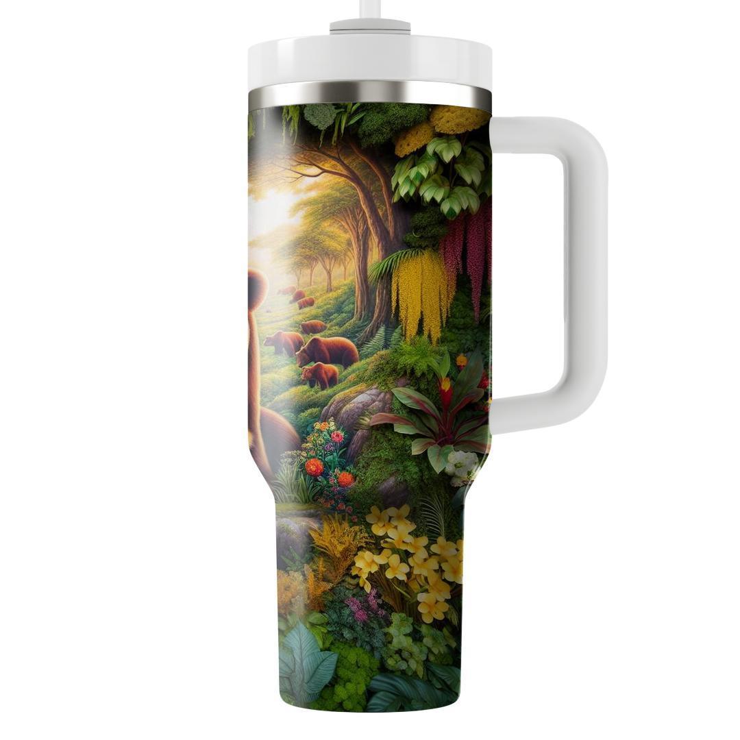 Radiant Sun Bear  Travel Tumblers